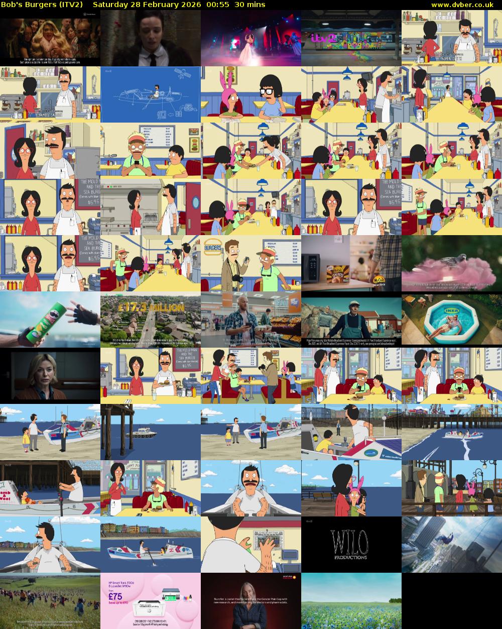 Bob's Burgers (ITV2) Saturday 28 February 2026 00:55 - 01:25