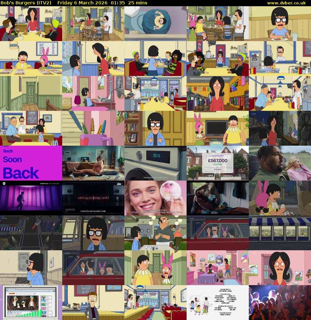 Bob's Burgers (ITV2) Friday 6 March 2026 01:35 - 02:00