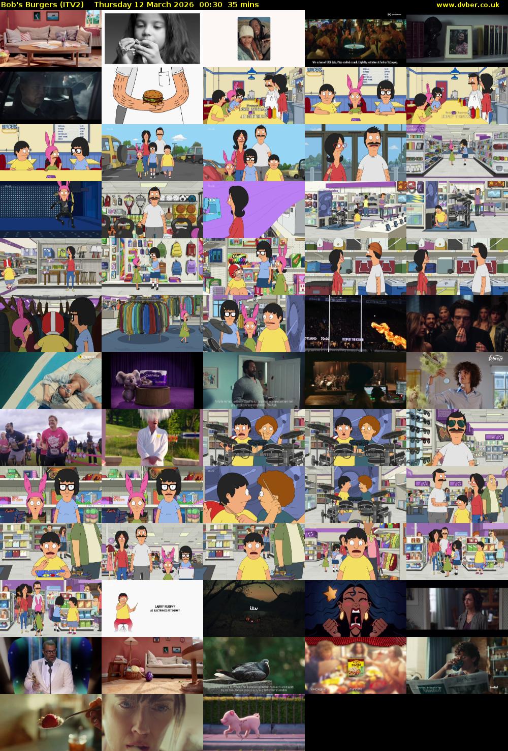 Bob's Burgers (ITV2) Thursday 12 March 2026 00:30 - 01:05