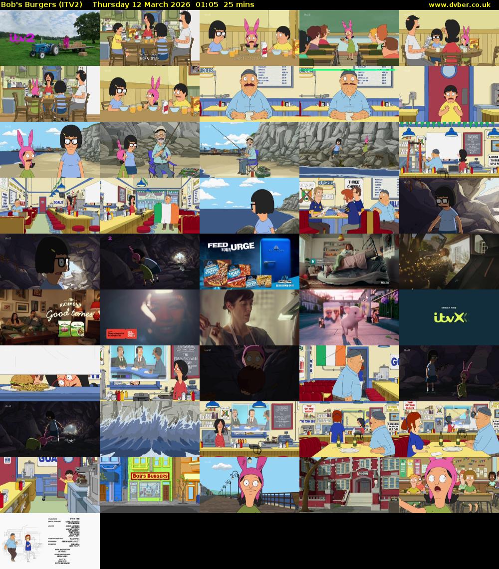 Bob's Burgers (ITV2) Thursday 12 March 2026 01:05 - 01:30