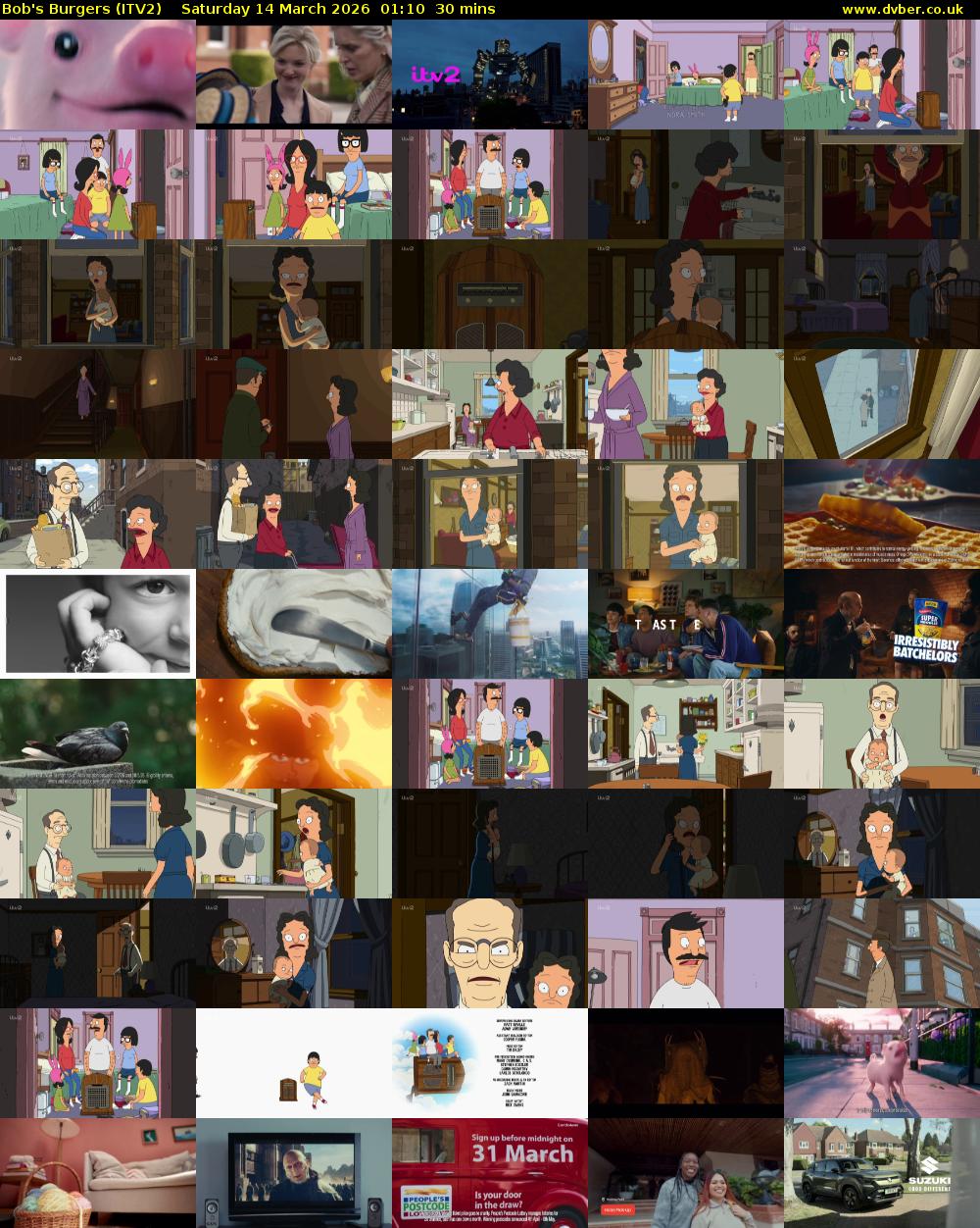 Bob's Burgers (ITV2) Saturday 14 March 2026 01:10 - 01:40