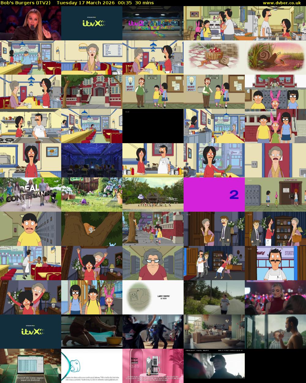 Bob's Burgers (ITV2) Tuesday 17 March 2026 00:35 - 01:05