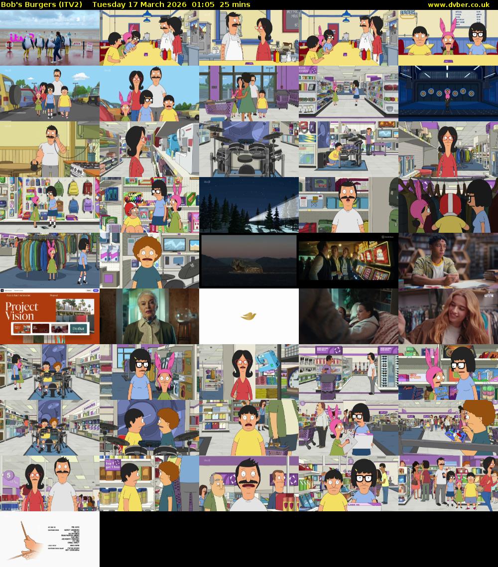 Bob's Burgers (ITV2) Tuesday 17 March 2026 01:05 - 01:30