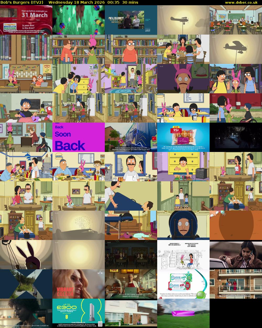 Bob's Burgers (ITV2) Wednesday 18 March 2026 00:35 - 01:05