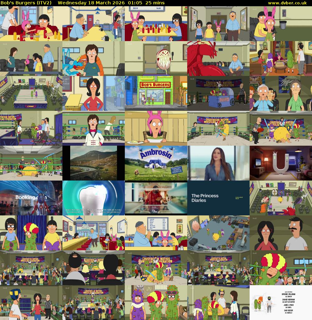 Bob's Burgers (ITV2) Wednesday 18 March 2026 01:05 - 01:30