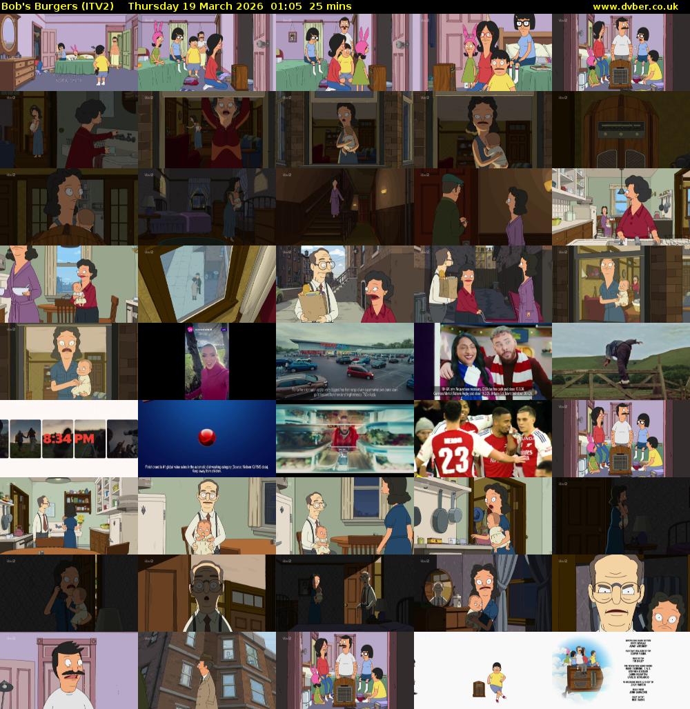 Bob's Burgers (ITV2) Thursday 19 March 2026 01:05 - 01:30