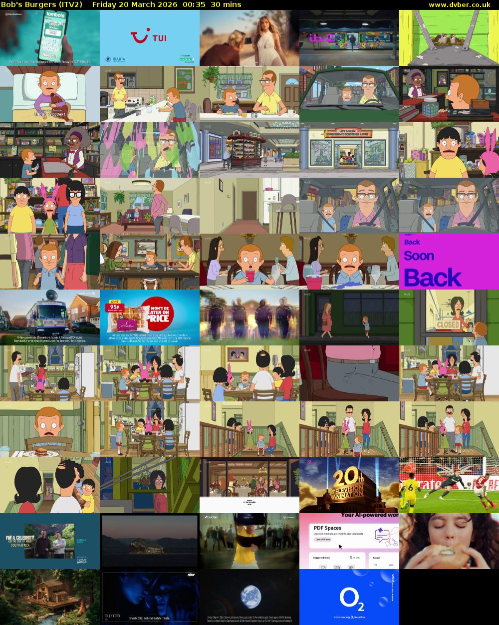 Bob's Burgers (ITV2) Friday 20 March 2026 00:35 - 01:05