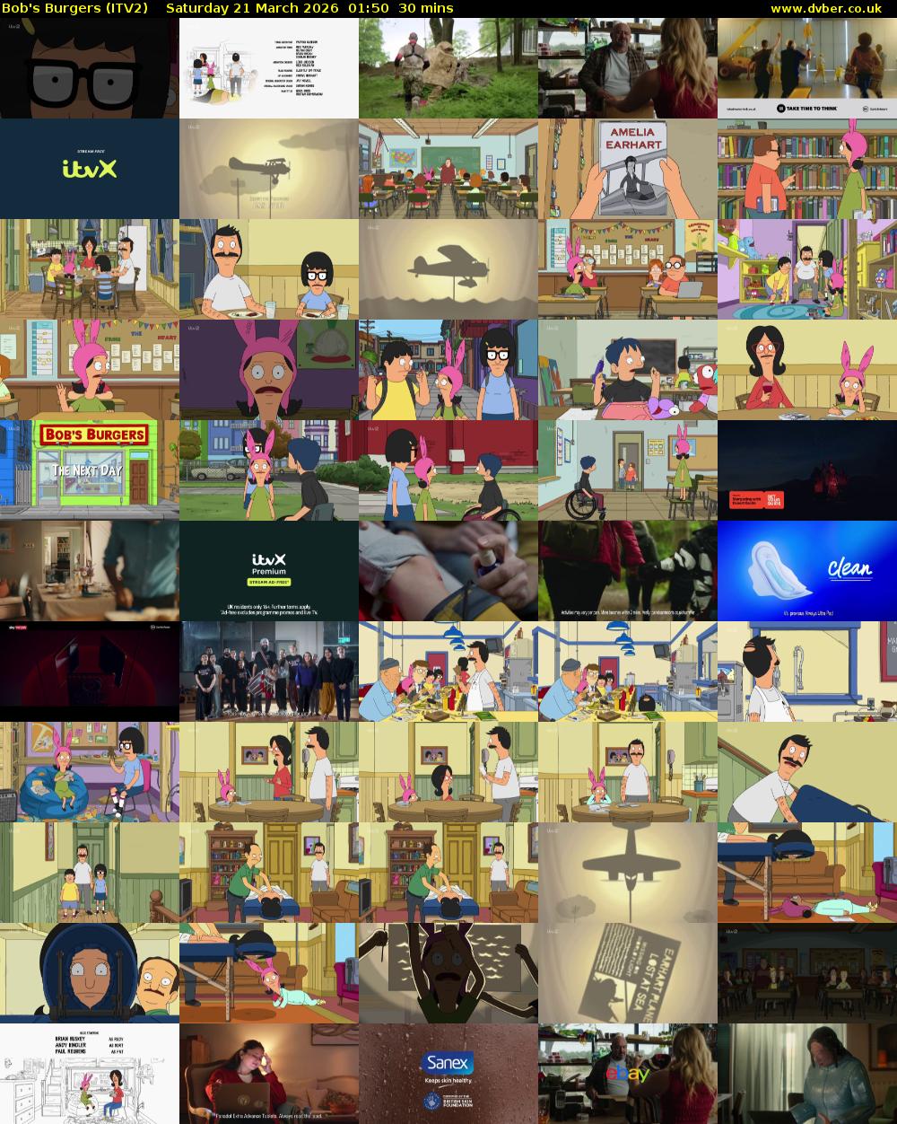 Bob's Burgers (ITV2) Saturday 21 March 2026 01:50 - 02:20