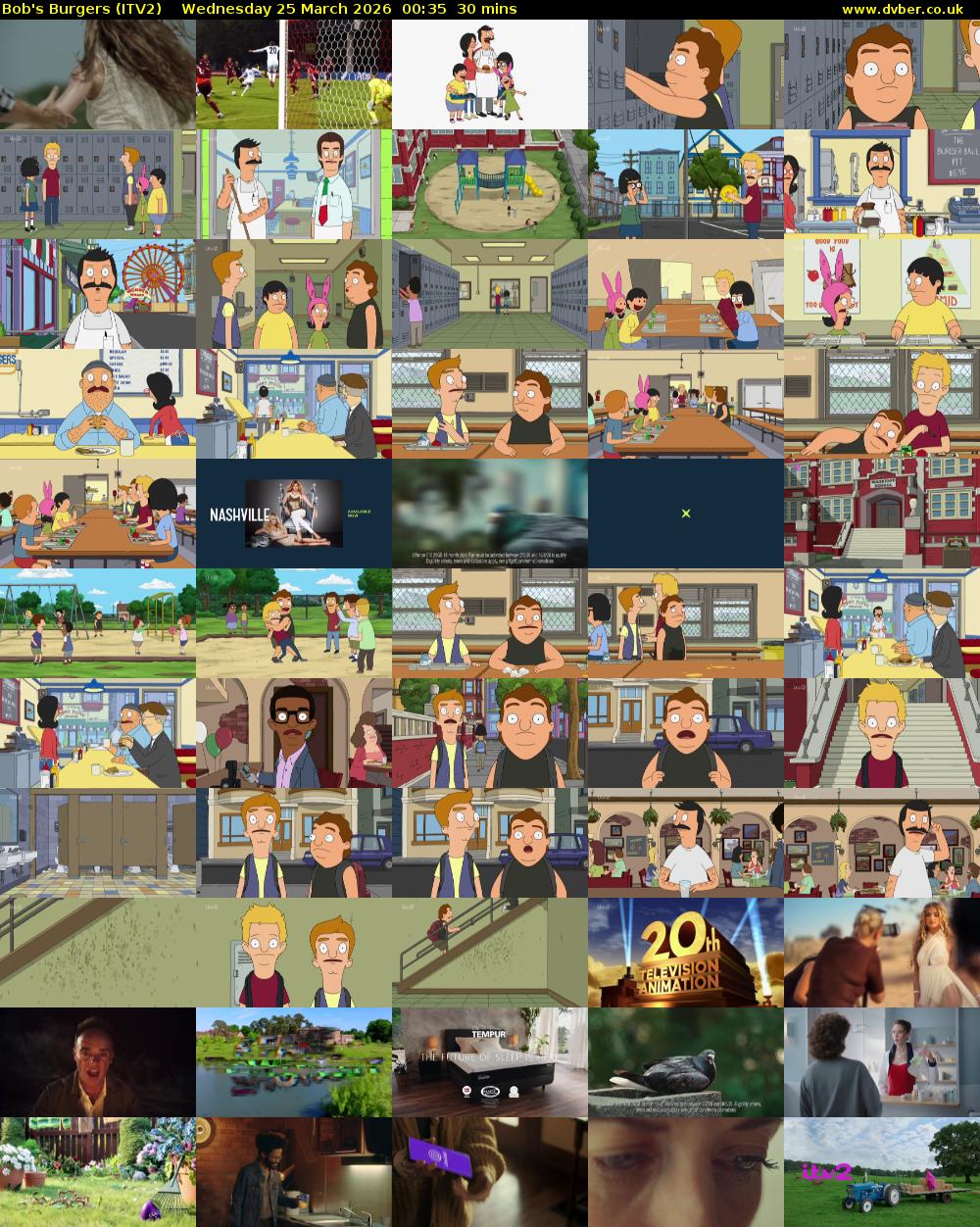 Bob's Burgers (ITV2) Wednesday 25 March 2026 00:35 - 01:05