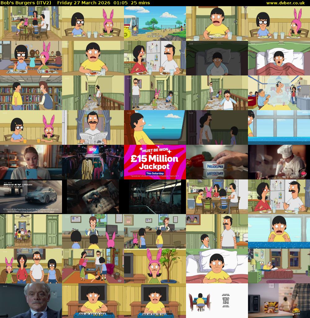 Bob's Burgers (ITV2) Friday 27 March 2026 01:05 - 01:30