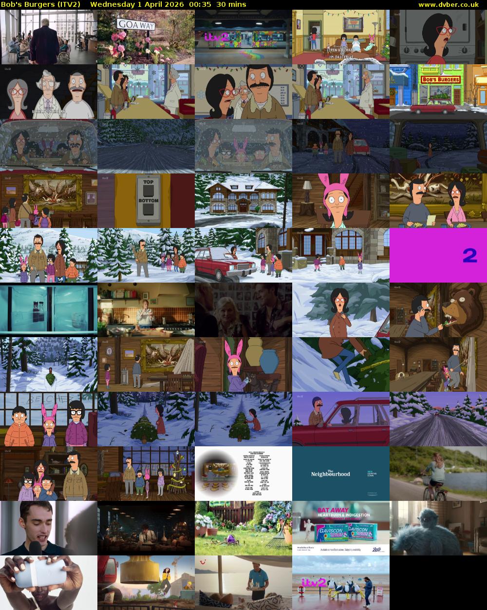 Bob's Burgers (ITV2) Wednesday 1 April 2026 00:35 - 01:05