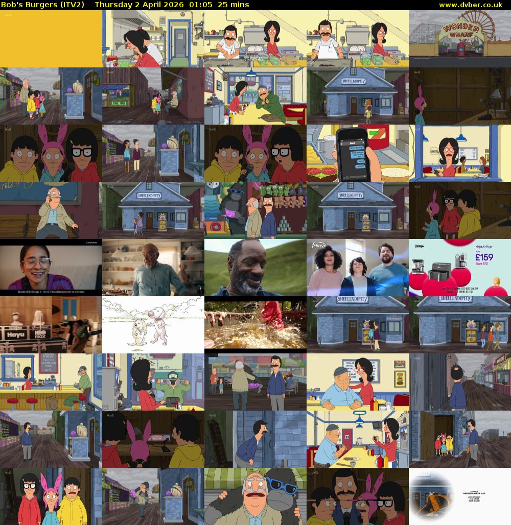 Bob's Burgers (ITV2) Thursday 2 April 2026 01:05 - 01:30