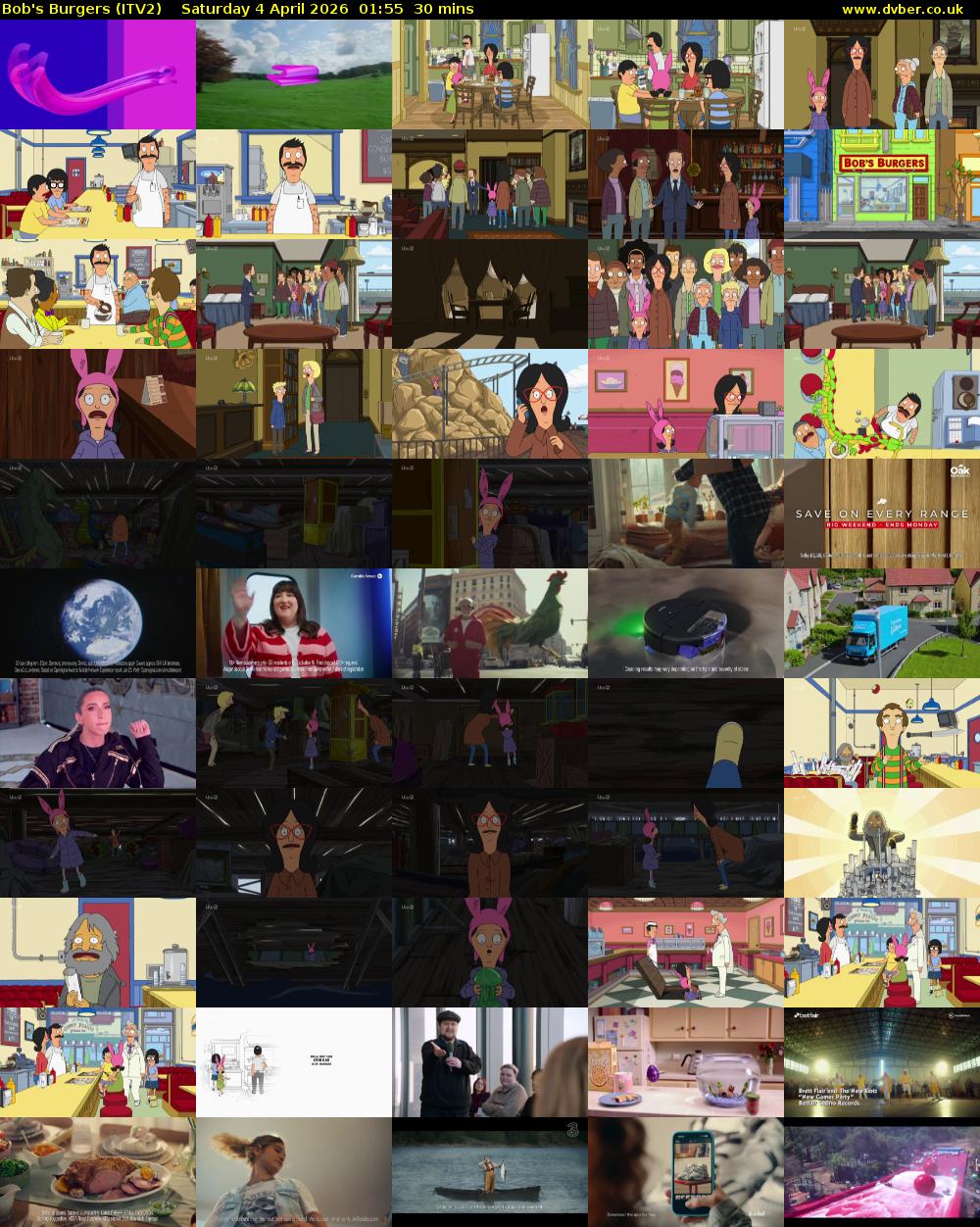 Bob's Burgers (ITV2) Saturday 4 April 2026 01:55 - 02:25