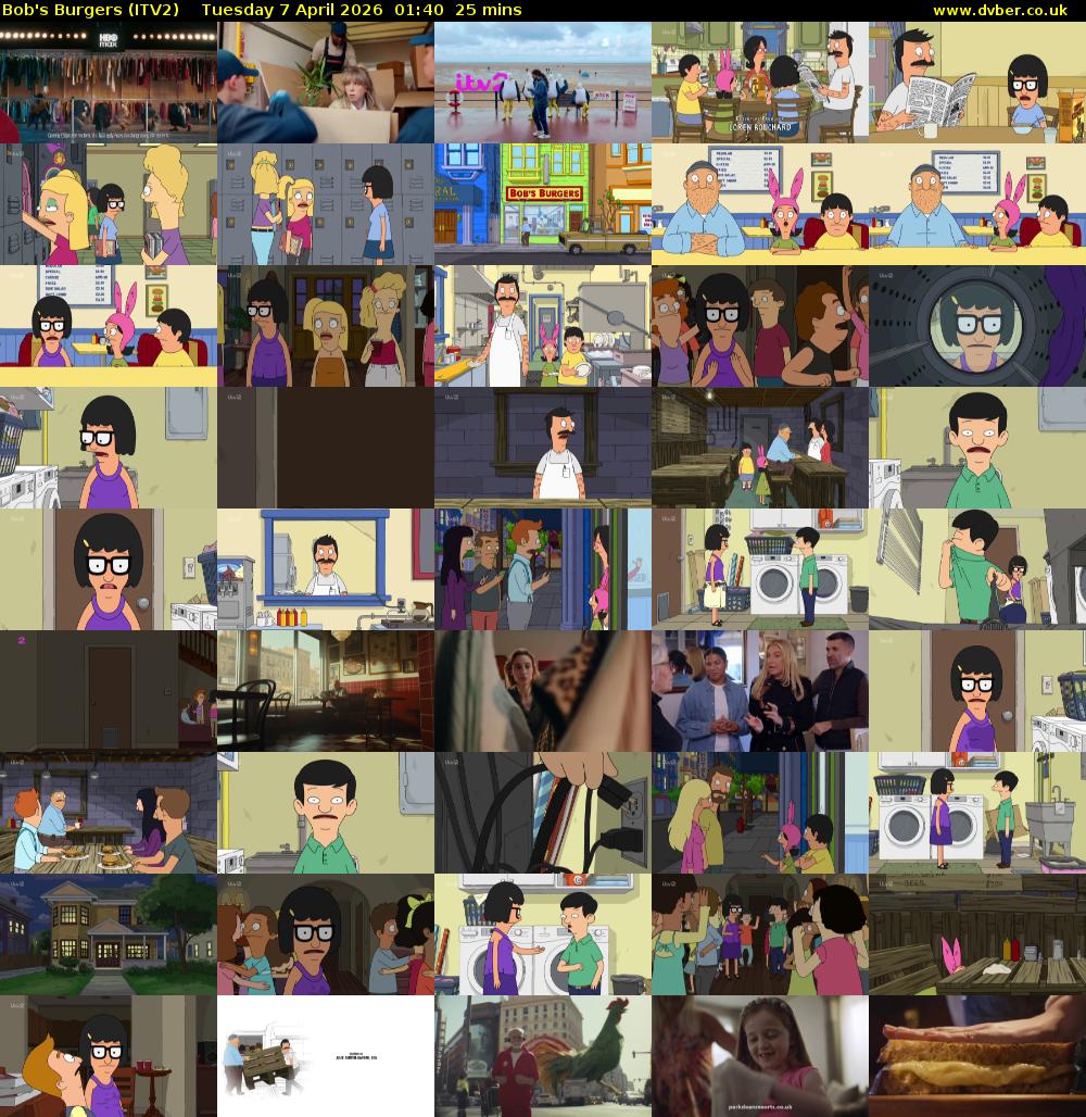 Bob's Burgers (ITV2) Tuesday 7 April 2026 01:40 - 02:05