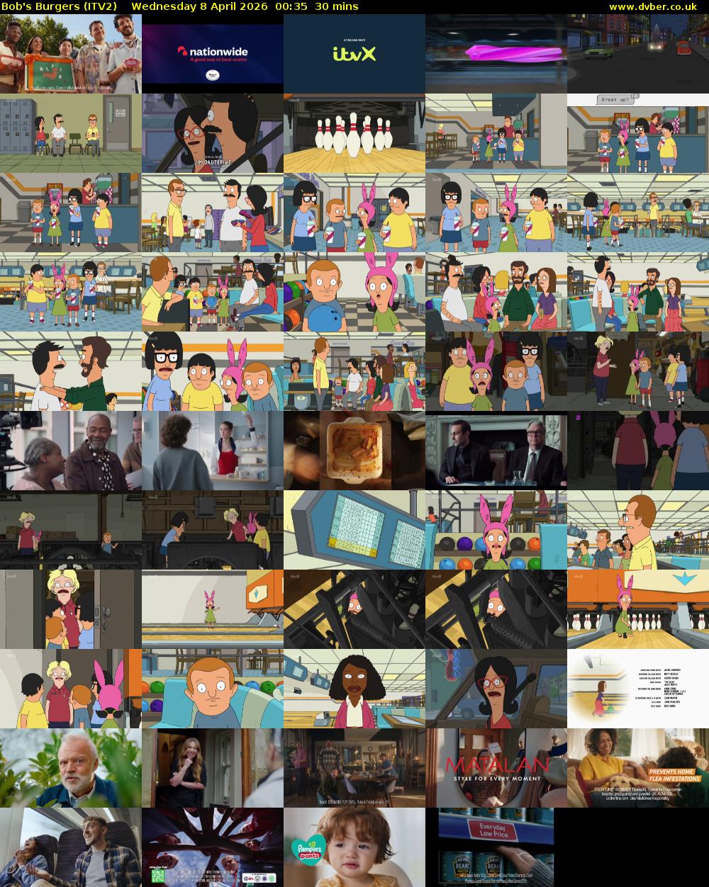 Bob's Burgers (ITV2) Wednesday 8 April 2026 00:35 - 01:05
