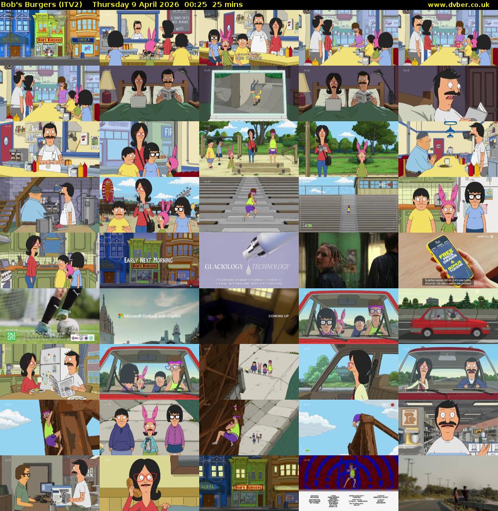Bob's Burgers (ITV2) Thursday 9 April 2026 00:25 - 00:50