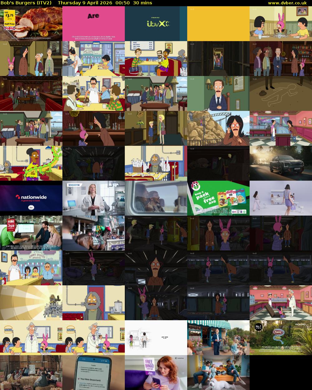 Bob's Burgers (ITV2) Thursday 9 April 2026 00:50 - 01:20