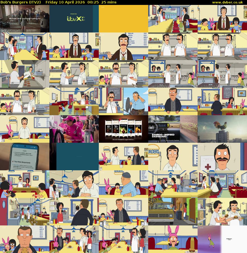 Bob's Burgers (ITV2) Friday 10 April 2026 00:25 - 00:50