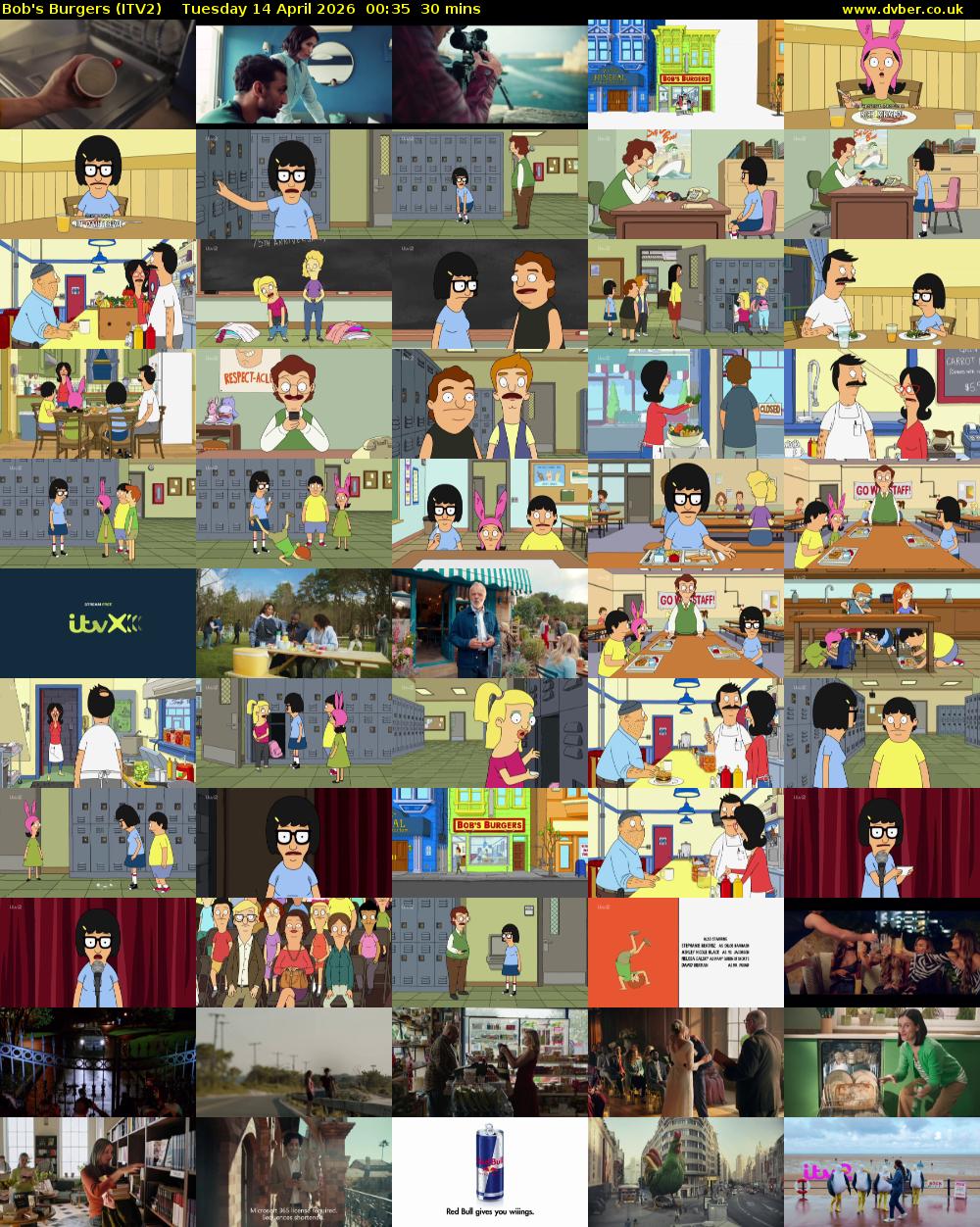 Bob's Burgers (ITV2) Tuesday 14 April 2026 00:35 - 01:05