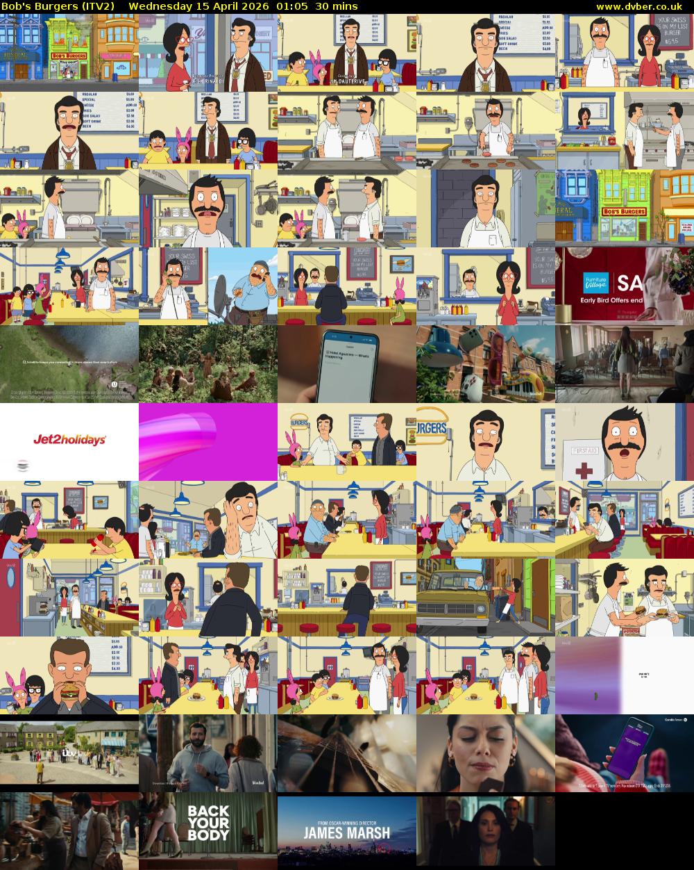 Bob's Burgers (ITV2) Wednesday 15 April 2026 01:05 - 01:35