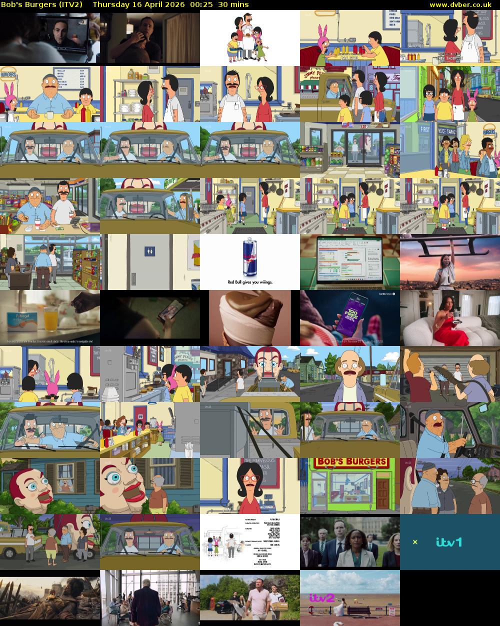Bob's Burgers (ITV2) Thursday 16 April 2026 00:25 - 00:55