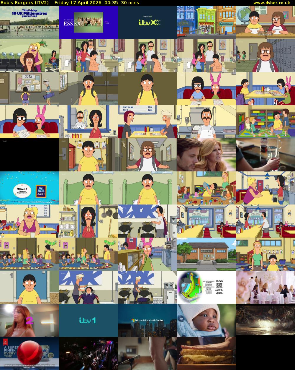 Bob's Burgers (ITV2) Friday 17 April 2026 00:35 - 01:05