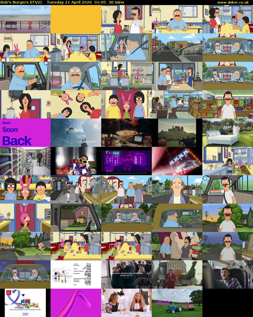 Bob's Burgers (ITV2) Tuesday 21 April 2026 01:05 - 01:35