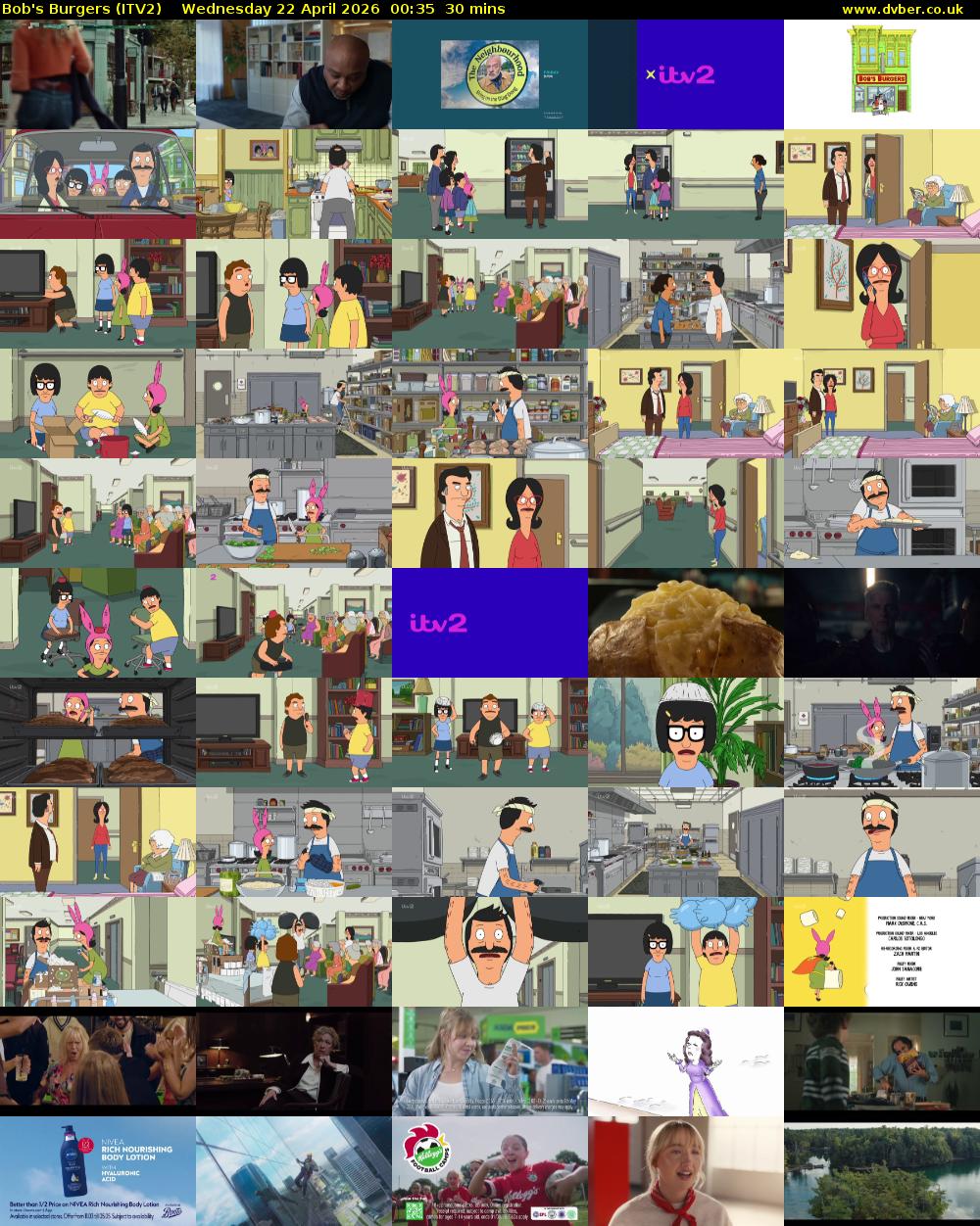 Bob's Burgers (ITV2) Wednesday 22 April 2026 00:35 - 01:05