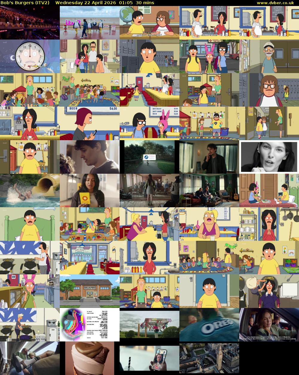Bob's Burgers (ITV2) Wednesday 22 April 2026 01:05 - 01:35