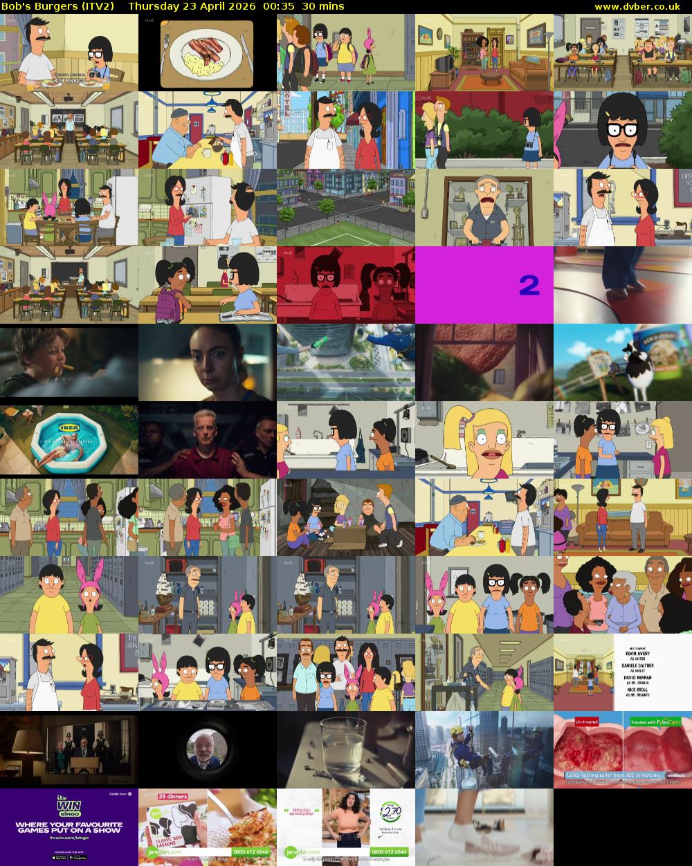 Bob's Burgers (ITV2) Thursday 23 April 2026 00:35 - 01:05