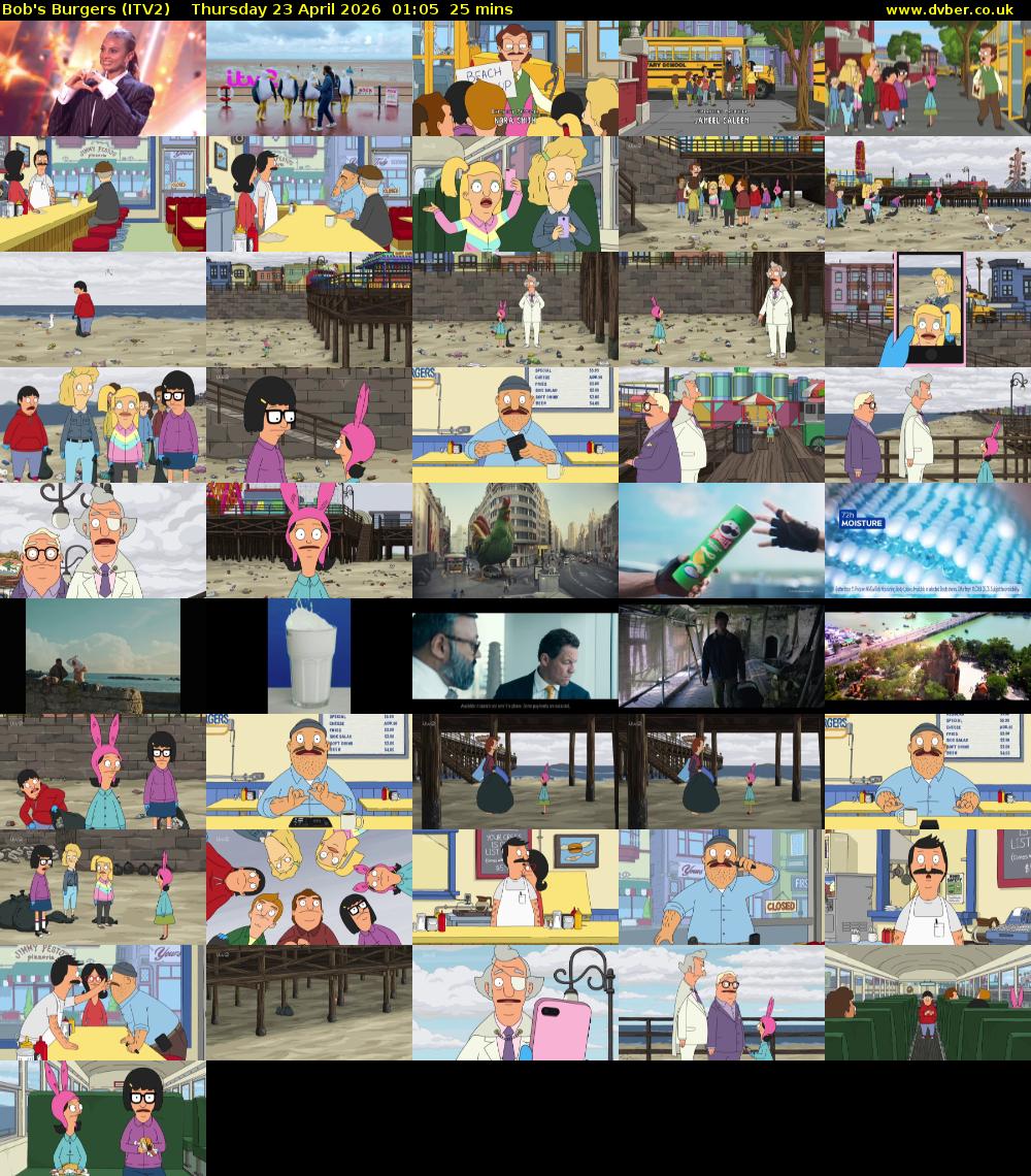 Bob's Burgers (ITV2) Thursday 23 April 2026 01:05 - 01:30