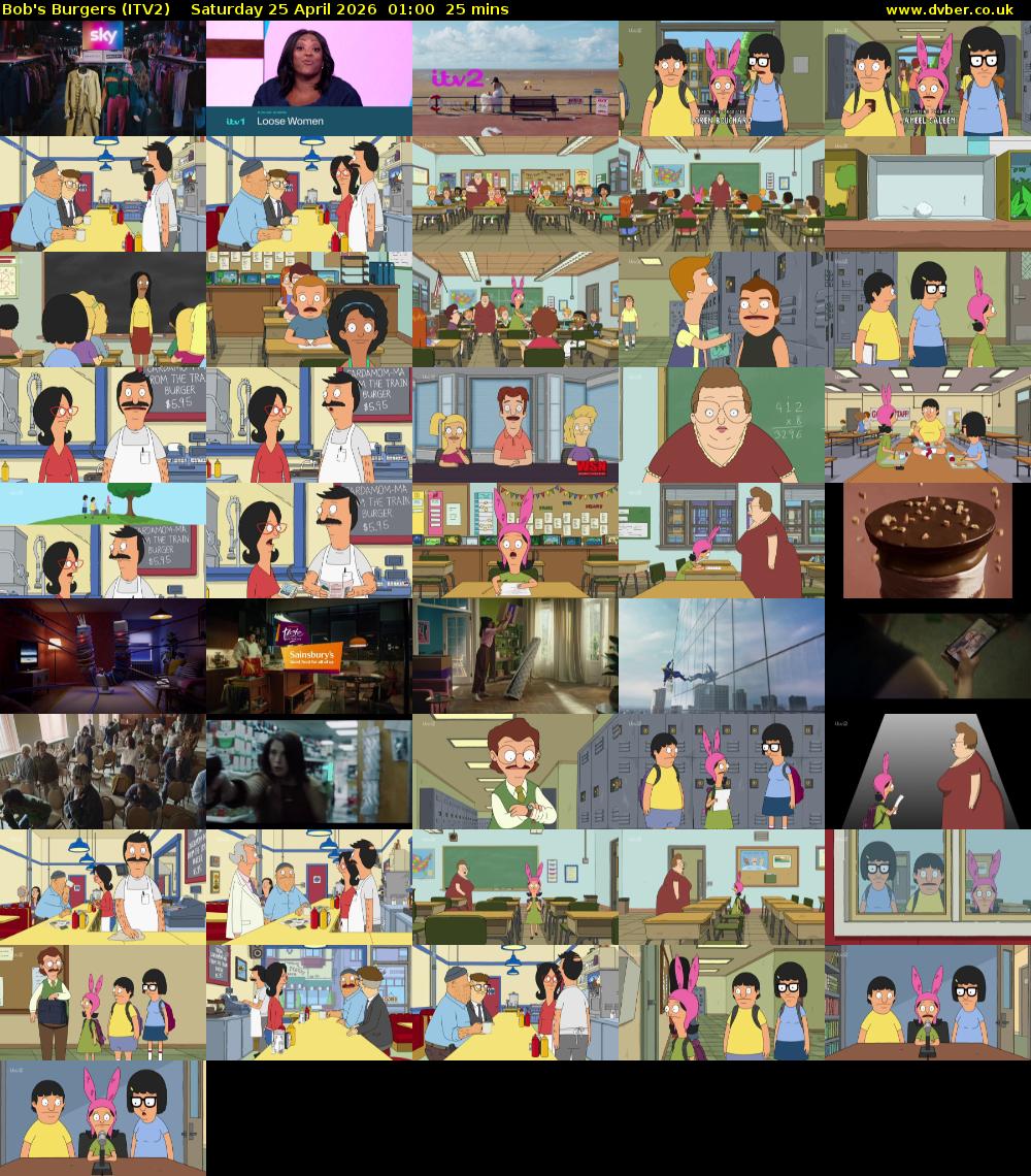 Bob's Burgers (ITV2) Saturday 25 April 2026 01:00 - 01:25