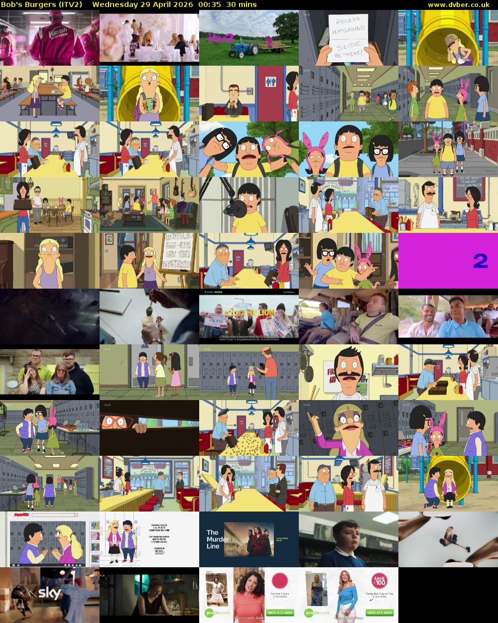 Bob's Burgers (ITV2) Wednesday 29 April 2026 00:35 - 01:05