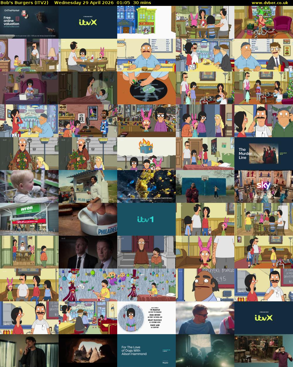 Bob's Burgers (ITV2) Wednesday 29 April 2026 01:05 - 01:35