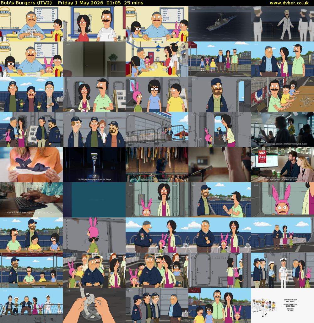 Bob's Burgers (ITV2) Friday 1 May 2026 01:05 - 01:30