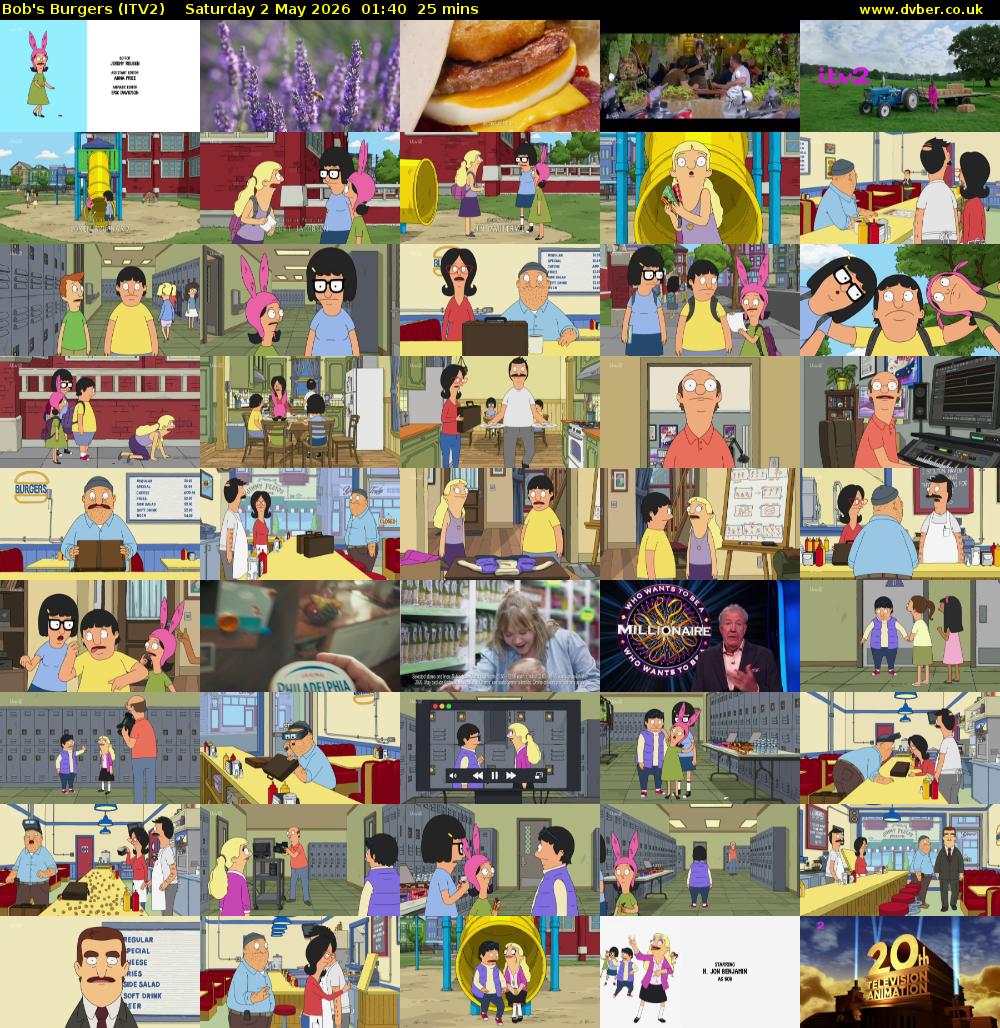 Bob's Burgers (ITV2) Saturday 2 May 2026 01:40 - 02:05
