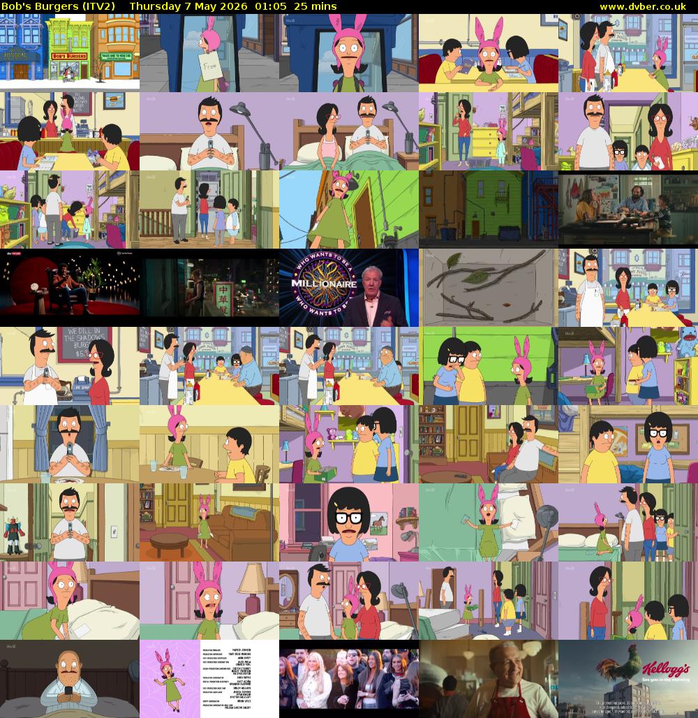 Bob's Burgers (ITV2) Thursday 7 May 2026 01:05 - 01:30