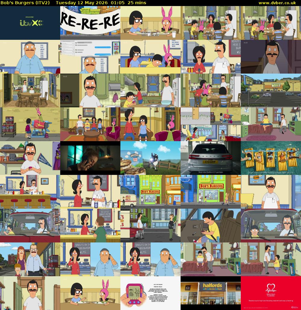 Bob's Burgers (ITV2) Tuesday 12 May 2026 01:05 - 01:30