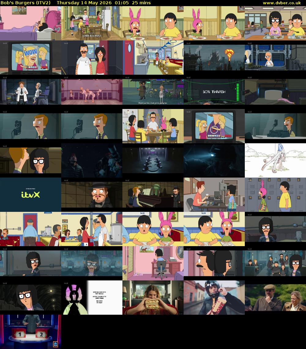 Bob's Burgers (ITV2) Thursday 14 May 2026 01:05 - 01:30