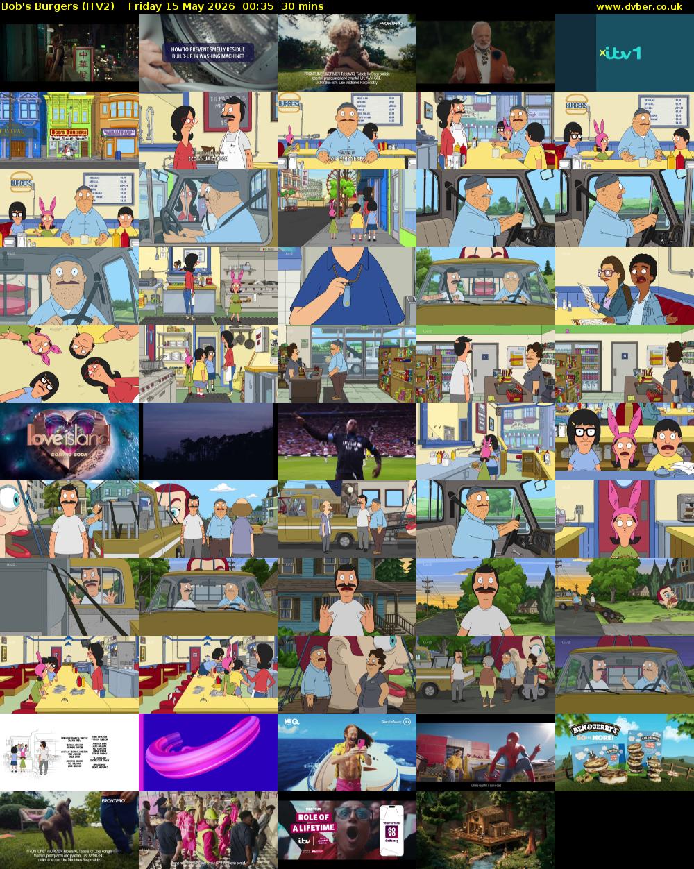 Bob's Burgers (ITV2) Friday 15 May 2026 00:35 - 01:05