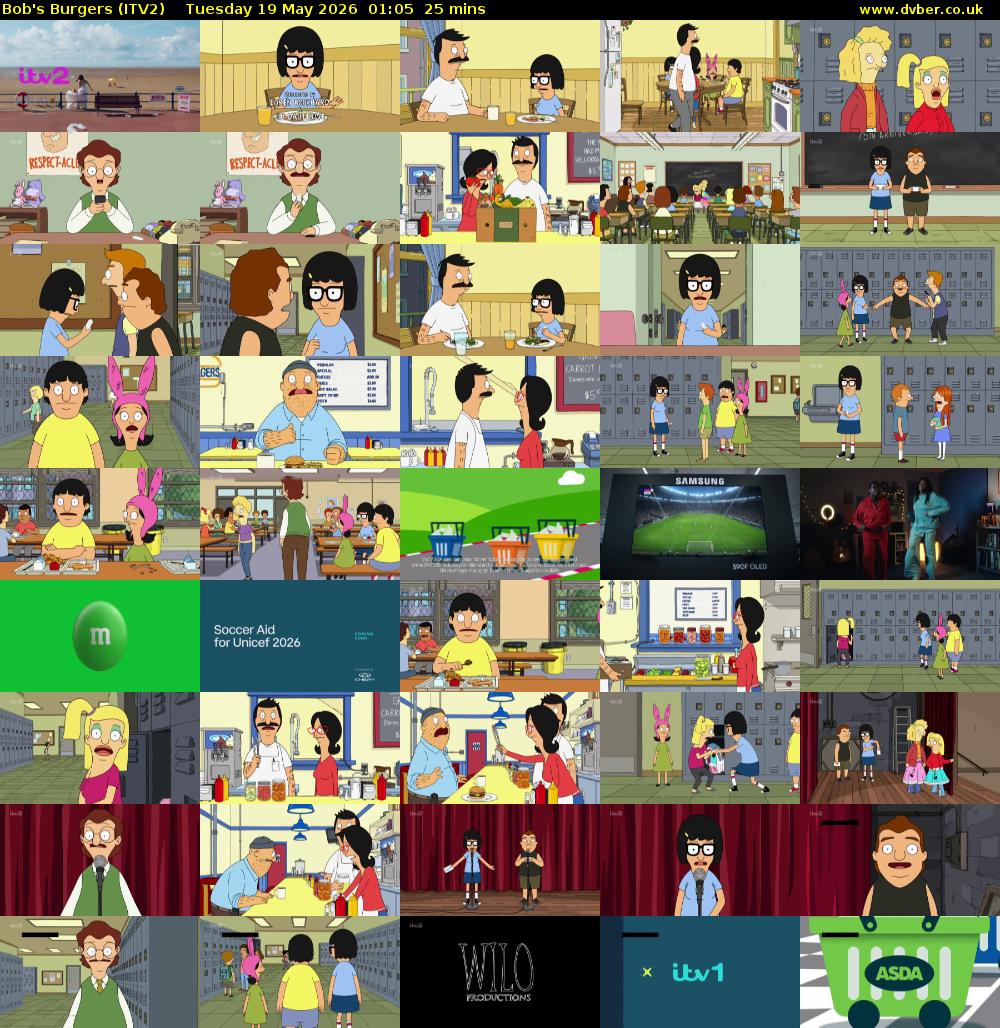 Bob's Burgers (ITV2) Tuesday 19 May 2026 01:05 - 01:30