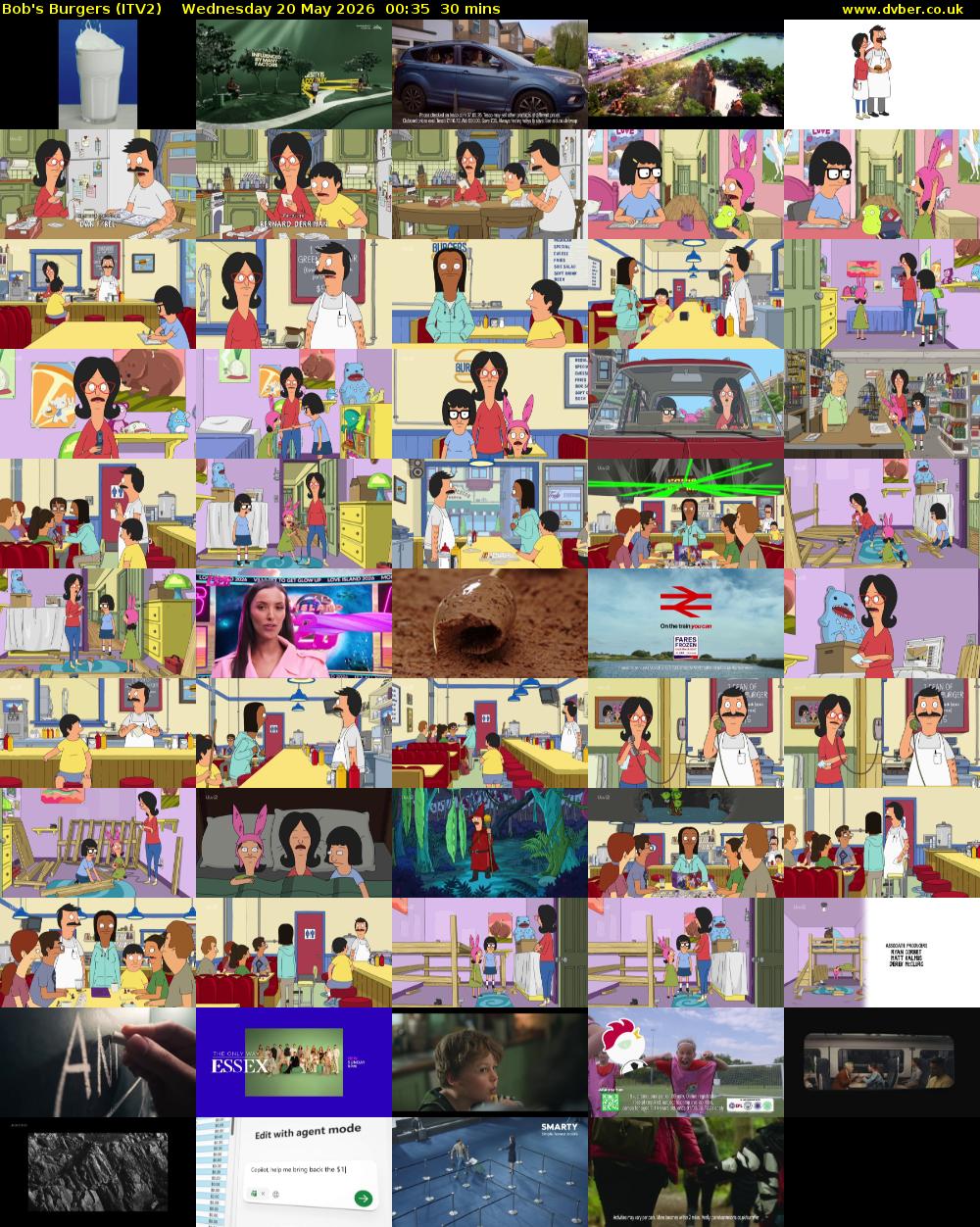 Bob's Burgers (ITV2) Wednesday 20 May 2026 00:35 - 01:05