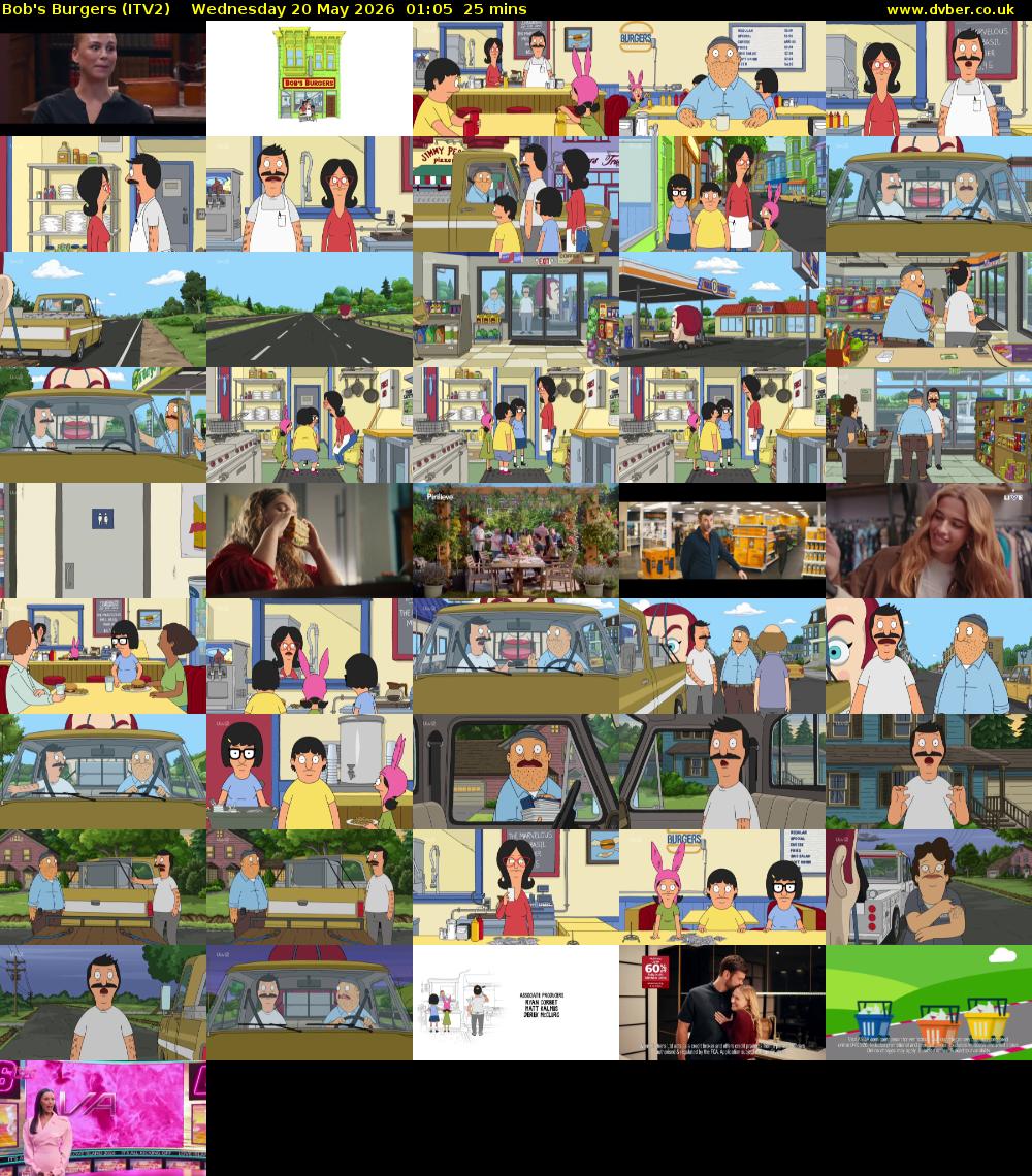 Bob's Burgers (ITV2) Wednesday 20 May 2026 01:05 - 01:30