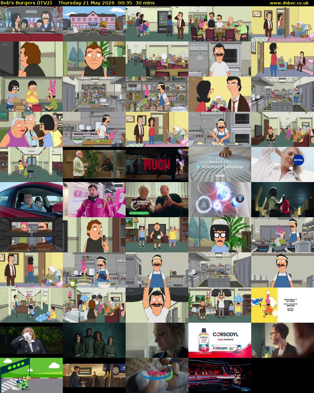 Bob's Burgers (ITV2) Thursday 21 May 2026 00:35 - 01:05