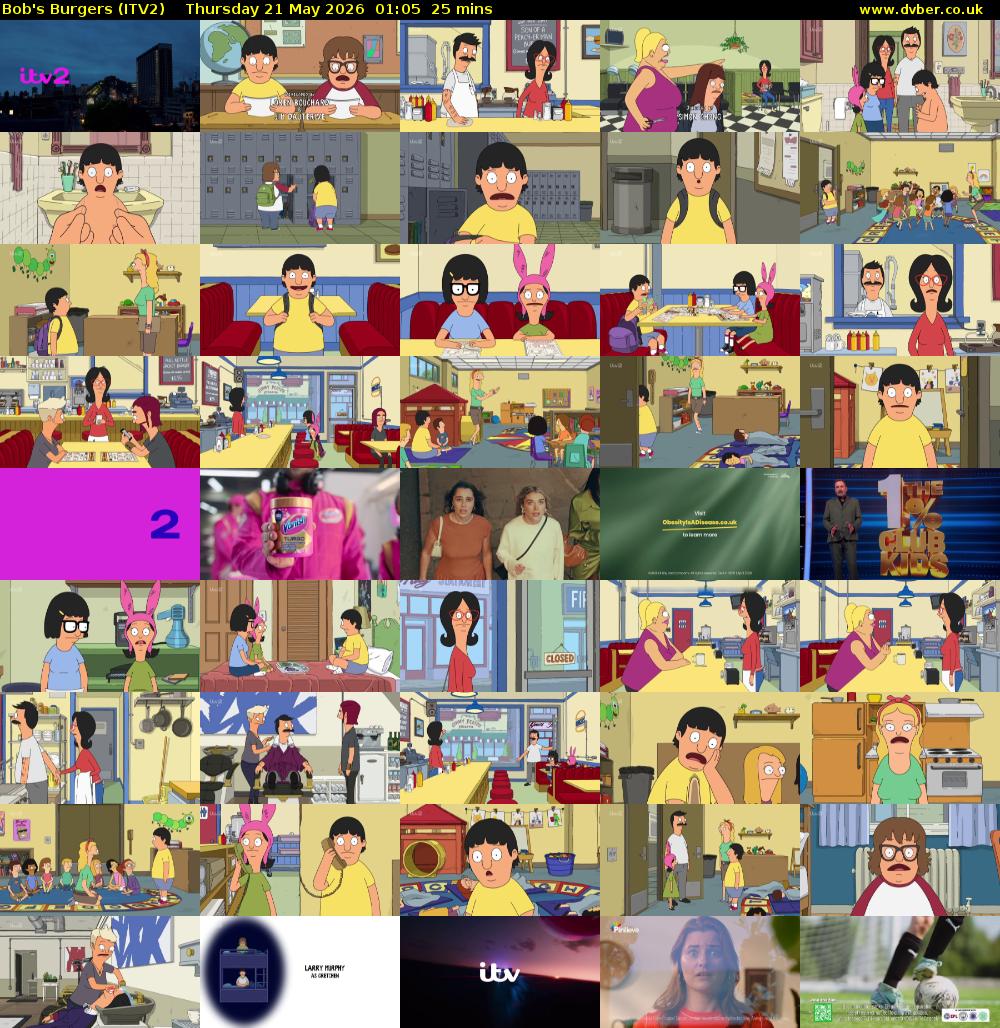 Bob's Burgers (ITV2) Thursday 21 May 2026 01:05 - 01:30