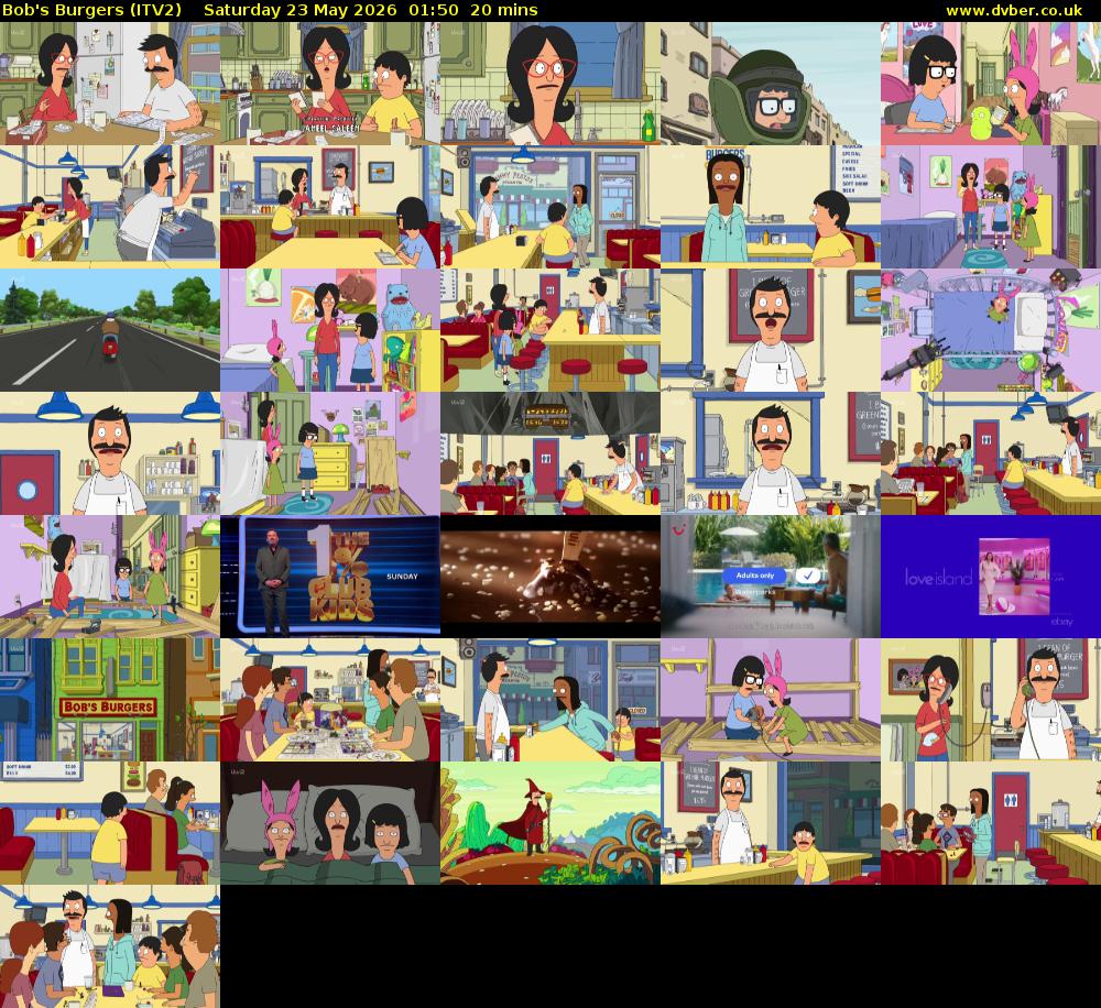 Bob's Burgers (ITV2) Saturday 23 May 2026 01:50 - 02:10