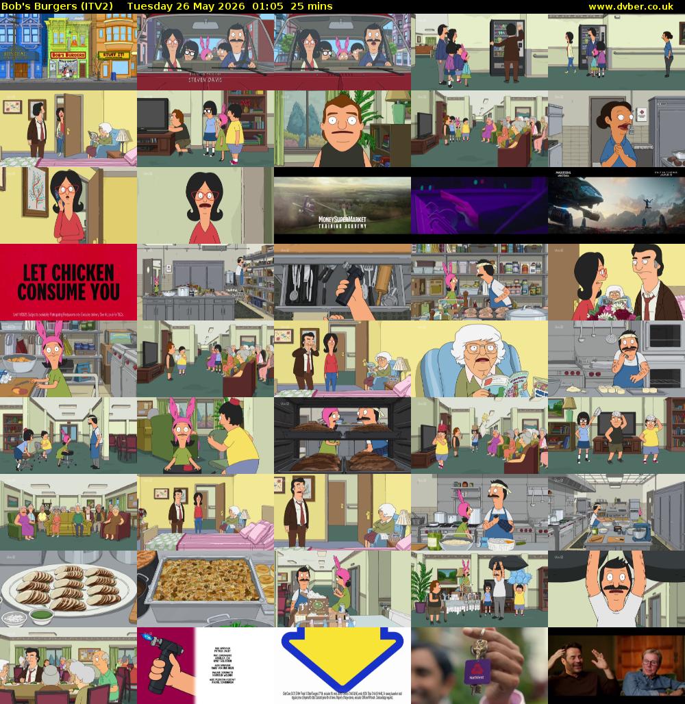 Bob's Burgers (ITV2) Tuesday 26 May 2026 01:05 - 01:30