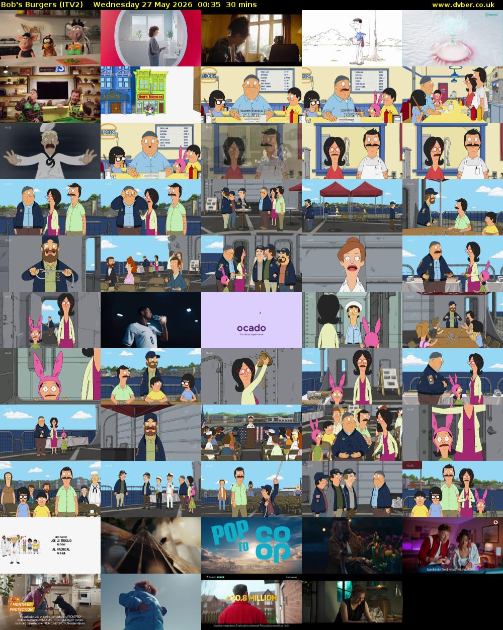 Bob's Burgers (ITV2) Wednesday 27 May 2026 00:35 - 01:05