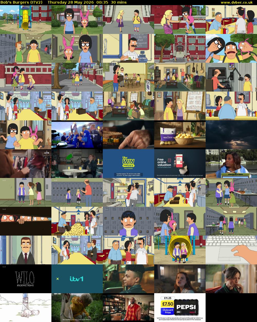Bob's Burgers (ITV2) Thursday 28 May 2026 00:35 - 01:05