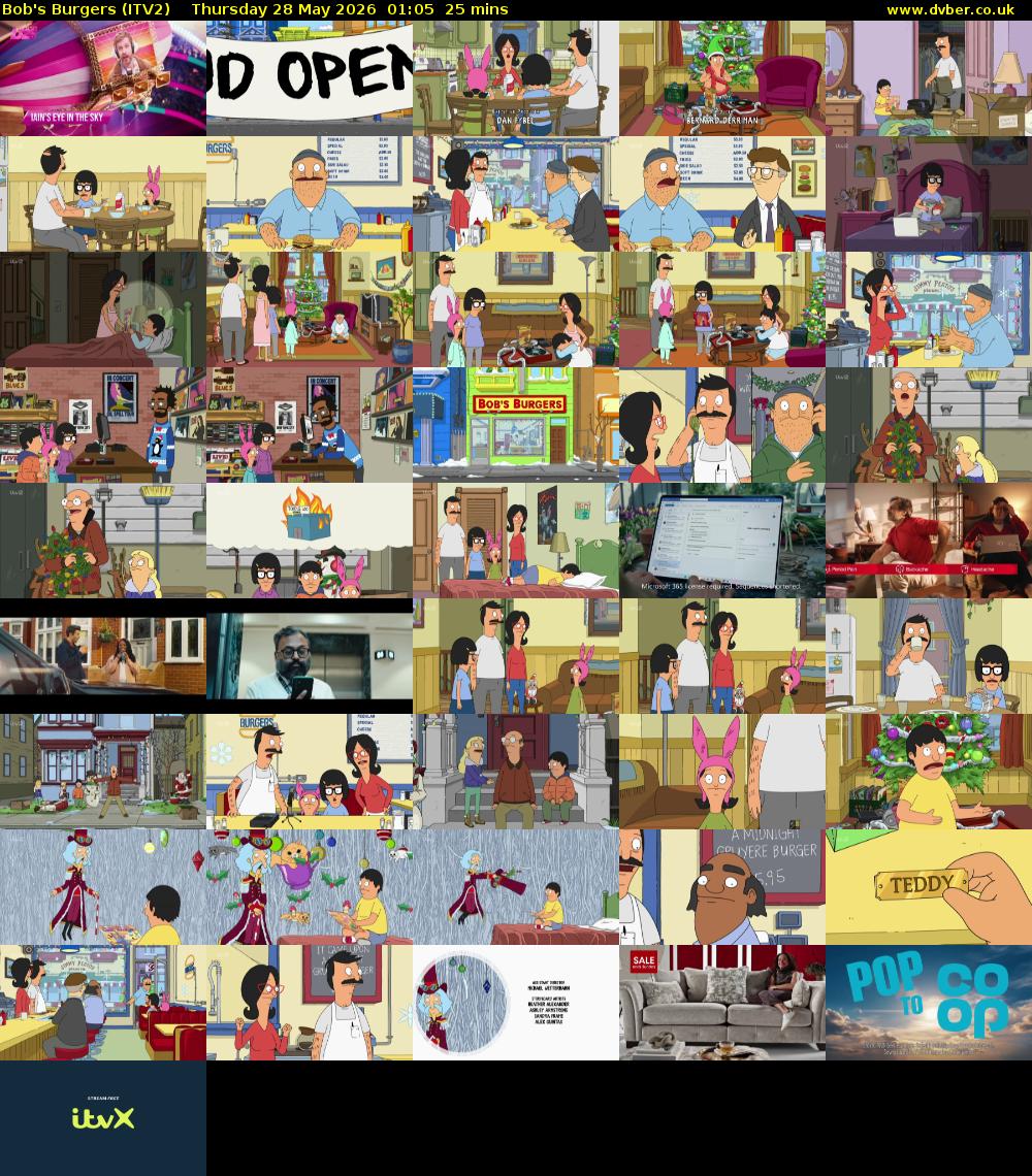 Bob's Burgers (ITV2) Thursday 28 May 2026 01:05 - 01:30